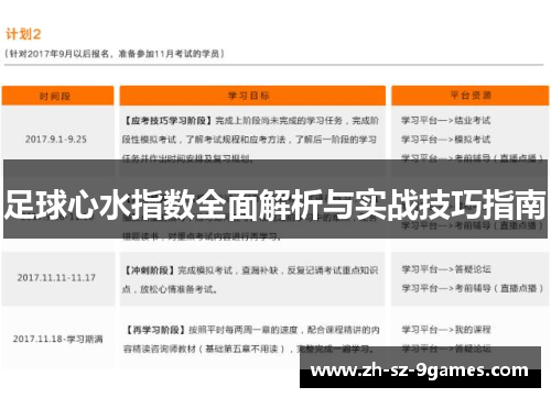 足球心水指数全面解析与实战技巧指南