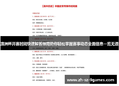 澳洲杯开赛时间快速解答指南助你轻松掌握赛事动态全面信息一览无遗